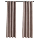 Rideau vidaxl accablant avec des anneaux en métal 2 st 140x245 cm taupe