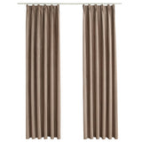 Vidaxl rideaux occlusion avec des crochets 2 PCS 140x175 cm taupe