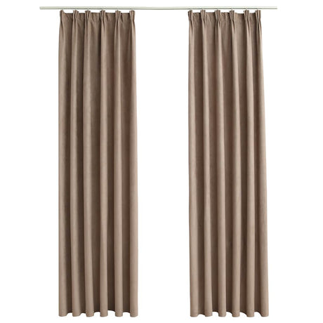 Vidaxl rideaux occlusion avec des crochets 2 PCS 140x175 cm taupe