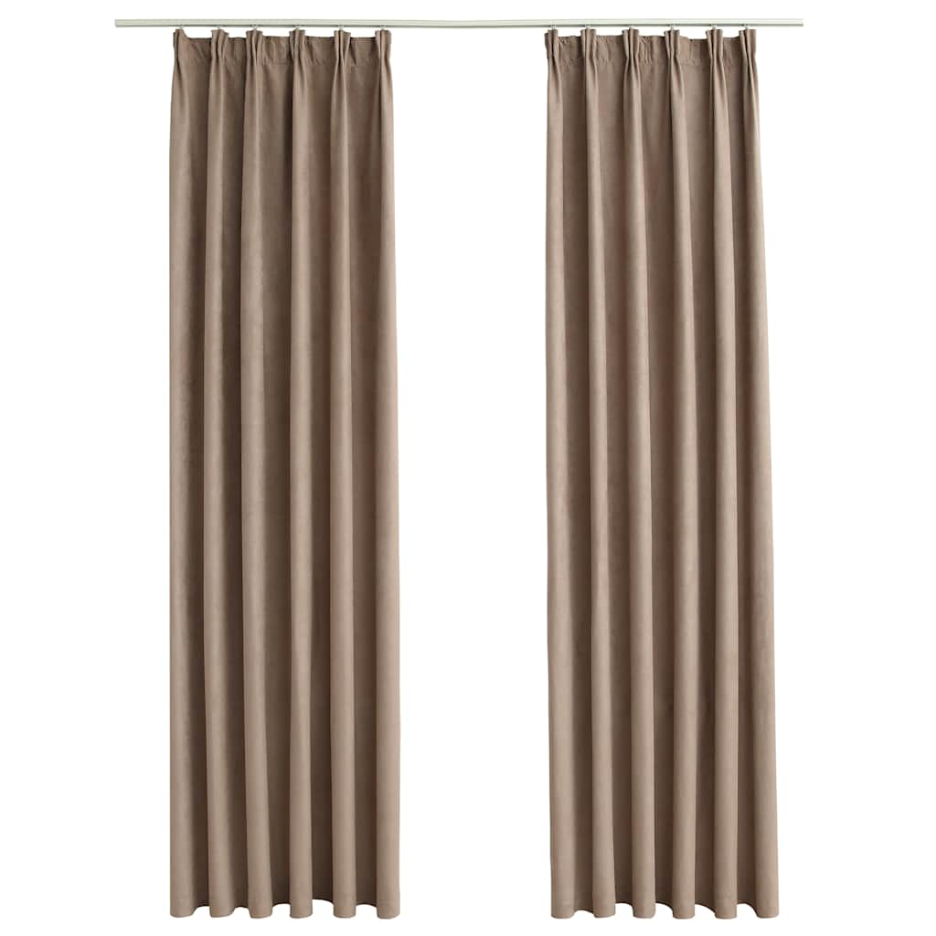 Vidaxl tende blackout con ganci 2 pezzi 140x175 cm taupe