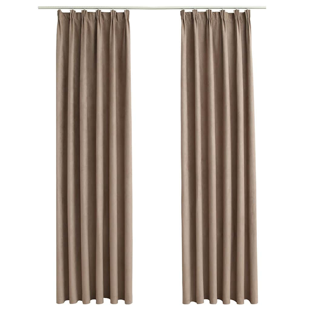 Vidaxl -gardiner blackout med krokar 2 st 140x225 cm taupe