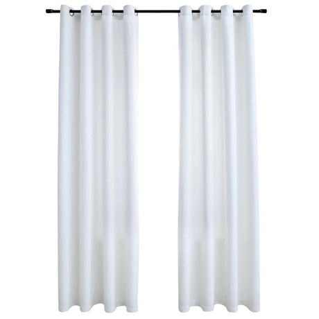 Vidaxl rideaux Blackout avec anneaux 2 ST 140x175 cm blanc cassé