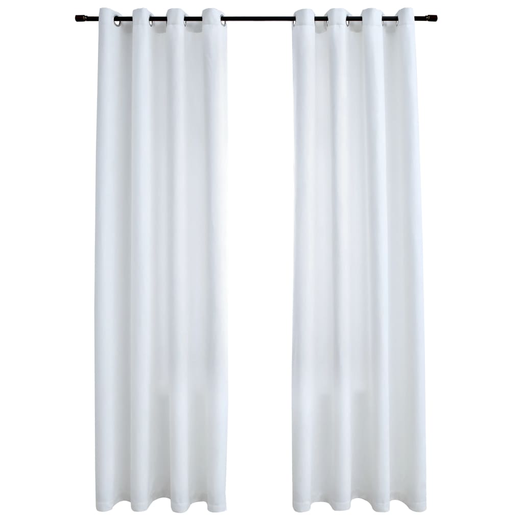 Vidaxl tende blackout con anelli 2 St 140x175 cm Bianco rotto