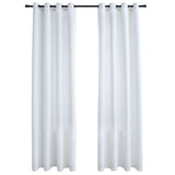 Cortinas de Vidaxl apagada con anillos 2 st 140x175 cm de blanco roto