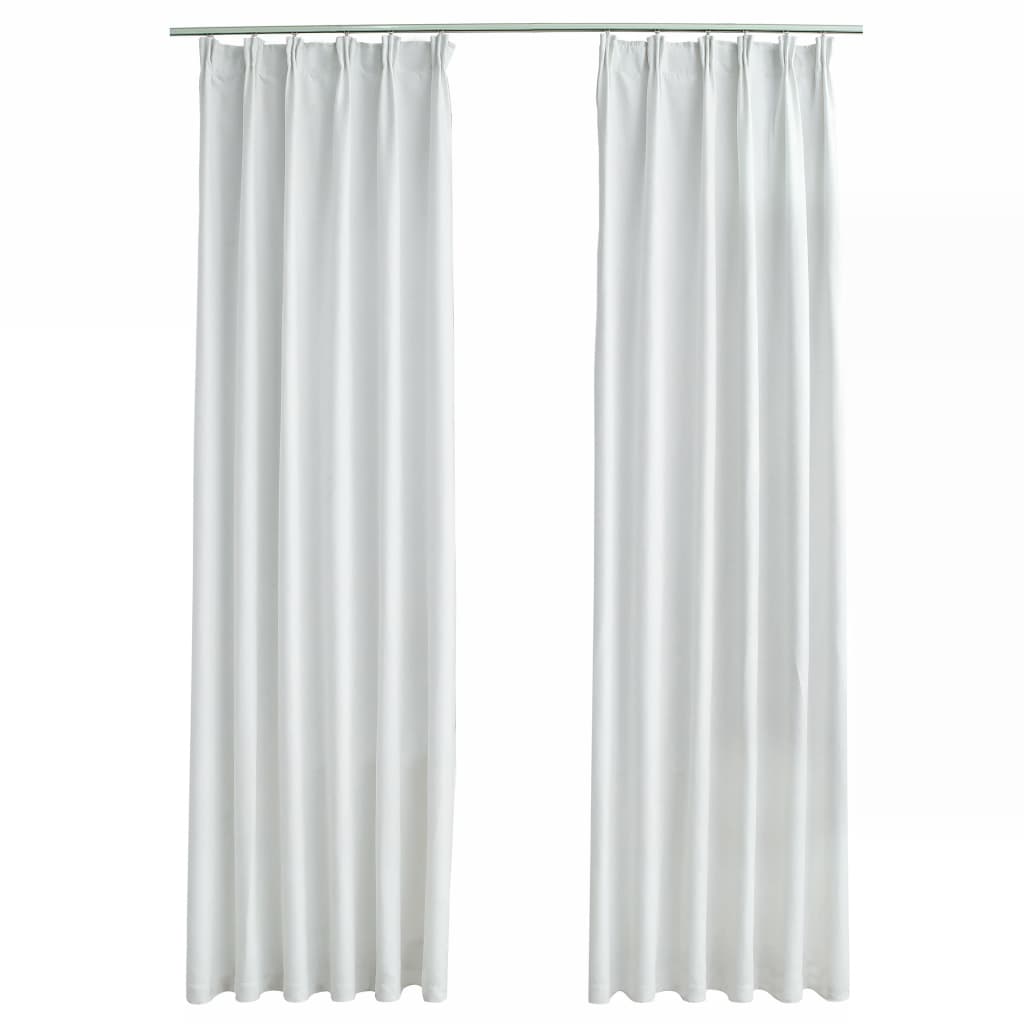 VidaXL curtains darkening with hooks 2 st 140x175 cm broken white