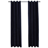 Vidaxl rideau noir avec anneaux 2 st 140x175 cm en velours noir