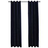 Vidaxl rideau noir avec anneaux 2 st 140x225 cm en velours noir