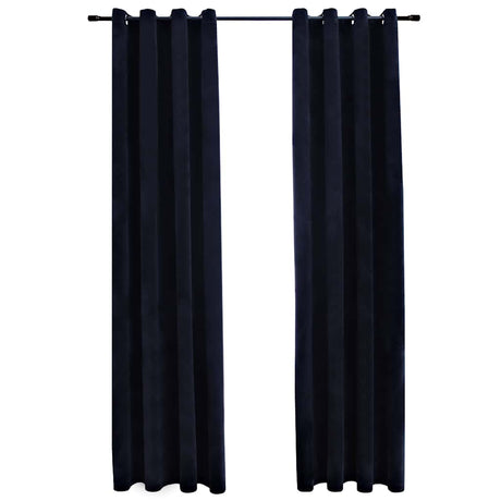 Vidaxl rideau noir avec anneaux 2 st 140x225 cm en velours noir