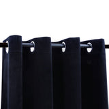 Vidaxl Curtain Blackout con anelli 2 St 140x225 cm Velvet Nero