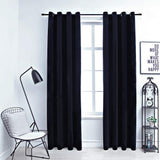 Vidaxl Curtain Blackout con anelli 2 St 140x225 cm Velvet Nero