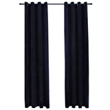 Vidaxl rideau noir avec anneaux 2 st 140x245 cm en velours noir