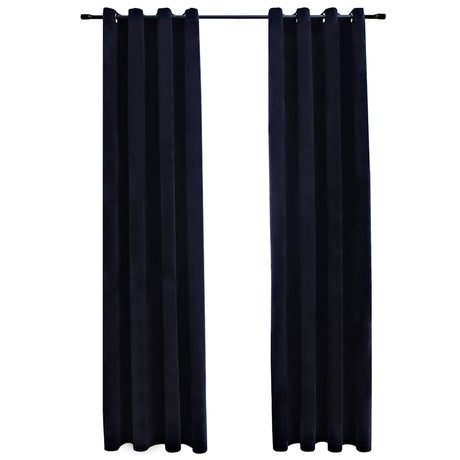 Vidaxl rideau noir avec anneaux 2 st 140x245 cm en velours noir