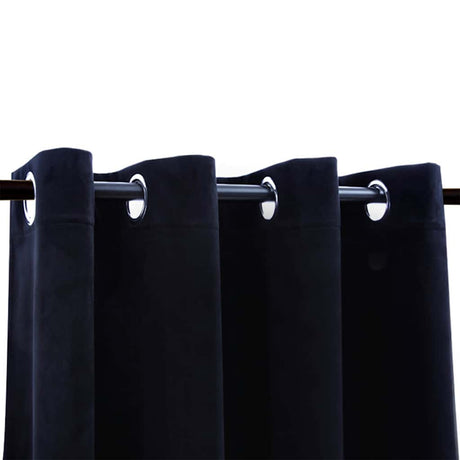 Vidaxl rideau noir avec anneaux 2 st 140x245 cm en velours noir