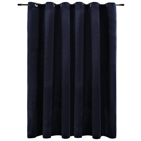 Vidaxl rideau noir avec anneaux 290x245 cm en velours noir