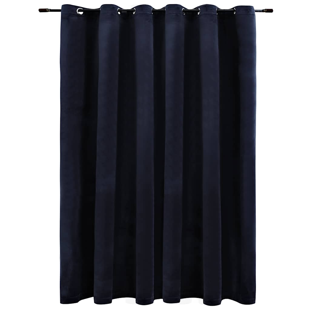 Vidaxl Curtain Blackout con anelli 290x245 cm di velluto nero