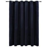 Vidaxl Curtain Blackout con anelli 290x245 cm di velluto nero