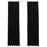 Vidaxl záclony Blackout 2 STS s háčky 140x175 cm Velvet Black