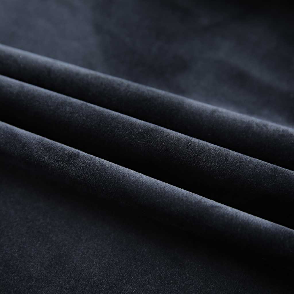 Vidaxl rideaux Blackout 2 Sts avec crochets 140x175 cm en velours noir