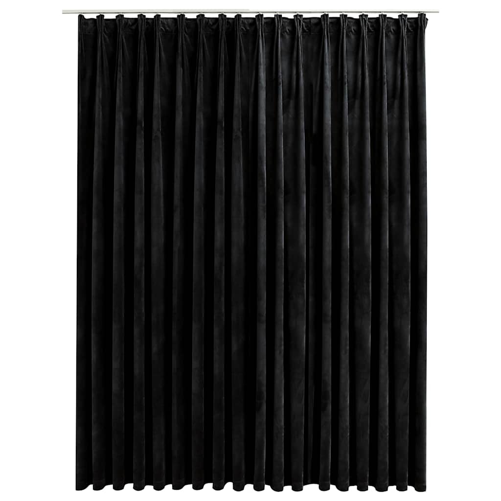 Vidaxl gardin blackout med kroker 290x245 cm fløyel svart