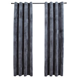 Vidaxl rideau noir avec anneaux 2 st 140x225 cm en velours gris