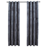 Blackout de cortina de Vidaxl con anillos 2 ST 140x225 cm Velvet Grey