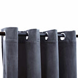 Vidaxl rideau noir avec anneaux 2 st 140x225 cm en velours gris