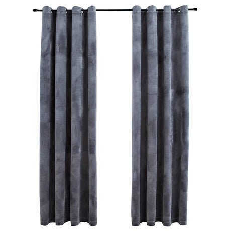 Vidaxl rideau noir avec anneaux 2 st 140x245 cm en velours noir