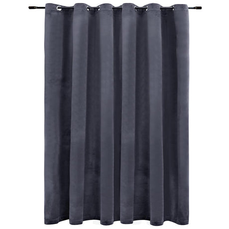 Vidaxl rideau noir avec anneaux 290x245 cm en velours anthracite