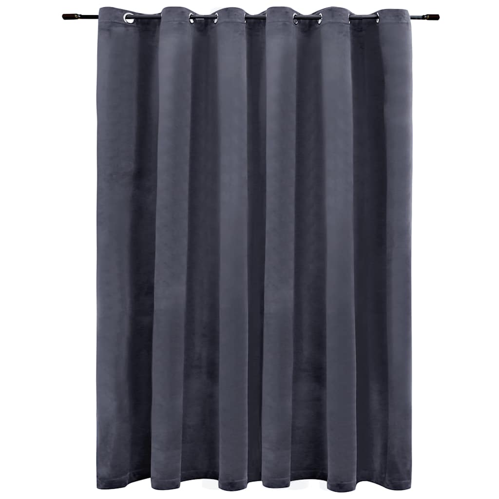 Vidaxl gardin blackout med ringar 290x245 cm sammet antracit