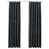 Vidaxl -gardiner Blackout 2 st med krokar 140x175 cm Velvet Anthracite