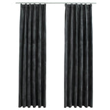 Vidaxl -gardiner Blackout 2 st med krokar 140x225 cm Velvet Anthracite