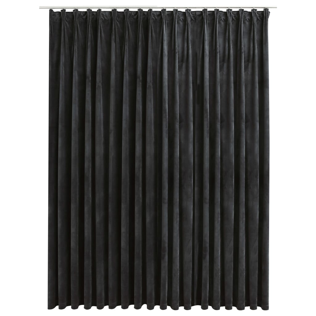 Vidaxl gardin blackout med krokar 290x245 cm sammet antracit