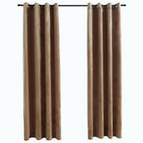 Vidaxl rideau noir avec anneaux 2 st 140x175 cm velours beige