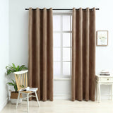 Vidaxl rideau noir avec anneaux 2 st 140x175 cm velours beige