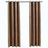 Vidaxl rideau noir avec anneaux 2 st 140x245 cm en velours beige