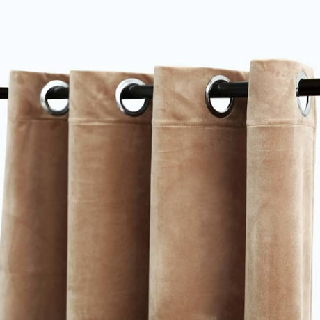 Vidaxl rideau noir avec anneaux 2 st 140x245 cm en velours beige