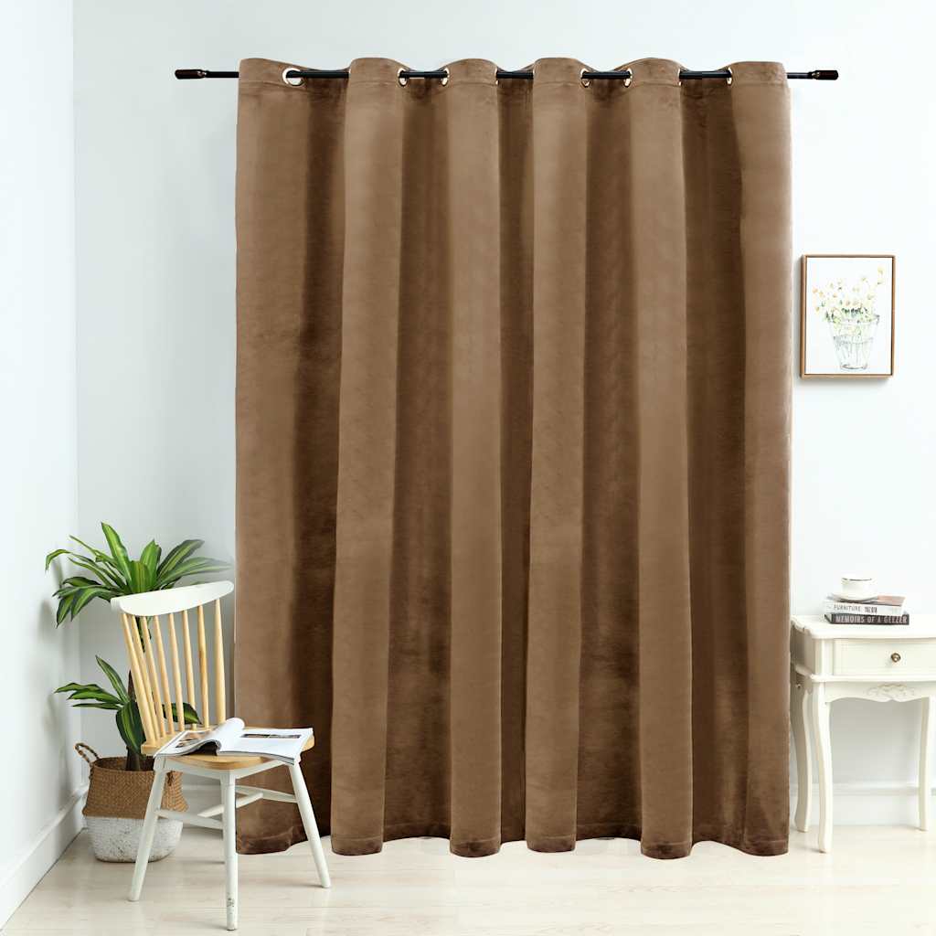 Vidaxl Curtain Danning con anelli 290x245 cm Velvet beige