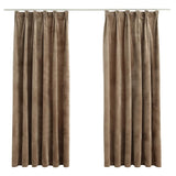 Vidaxl rideaux occluls 2 sts avec crochets 140x175 cm en velours beige