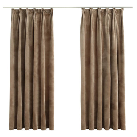 Vidaxl rideaux occluls 2 sts avec crochets 140x175 cm en velours beige