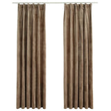 Vidaxl rideaux Blackout 2 Sts avec crochets 140x225 cm en velours beige