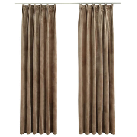 Vidaxl rideaux Blackout 2 Sts avec crochets 140x225 cm en velours beige