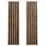 Vidaxl rideaux Blackout 2 Sts avec crochets 140x245 cm en velours beige