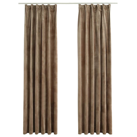 Vidaxl rideaux Blackout 2 Sts avec crochets 140x245 cm en velours beige