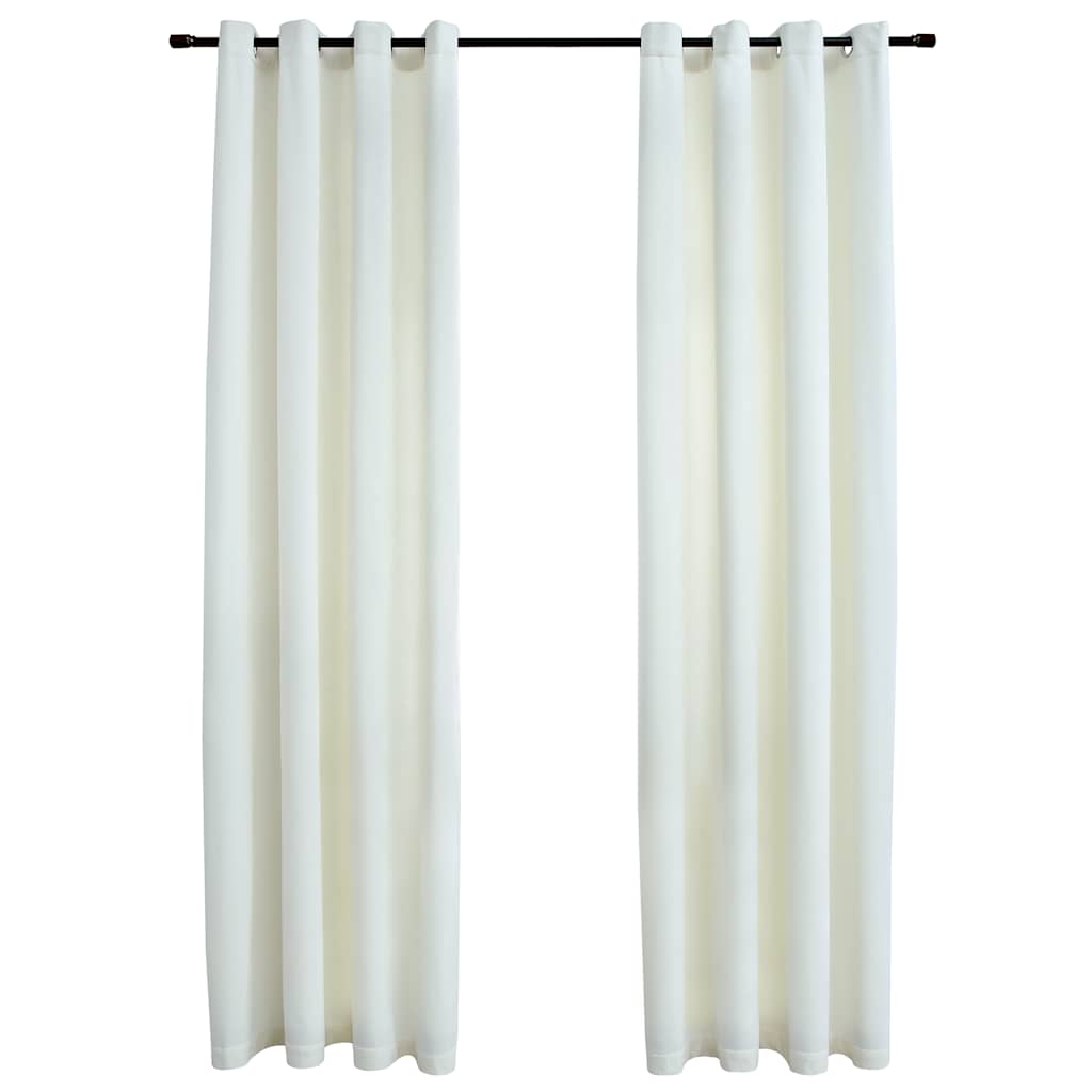 Vidaxl Curtain Danning con anelli 2 St 140x175 cm Crema di velluto