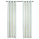 Vidaxl Curtain Danning con anelli 2 St 140x175 cm Crema di velluto