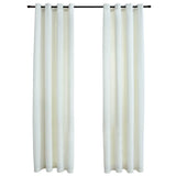 Rideau vidaxl accablant avec des anneaux 2 st 140x245 cm de crème en velours