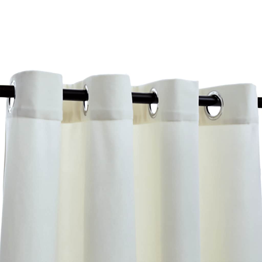 Rideau vidaxl accablant avec des anneaux 2 st 140x245 cm de crème en velours