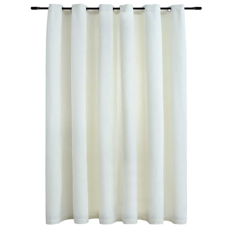 Rideau vidaxl accablant avec des anneaux 290x245 cm crème en velours