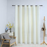 Rideau vidaxl accablant avec des anneaux 290x245 cm crème en velours