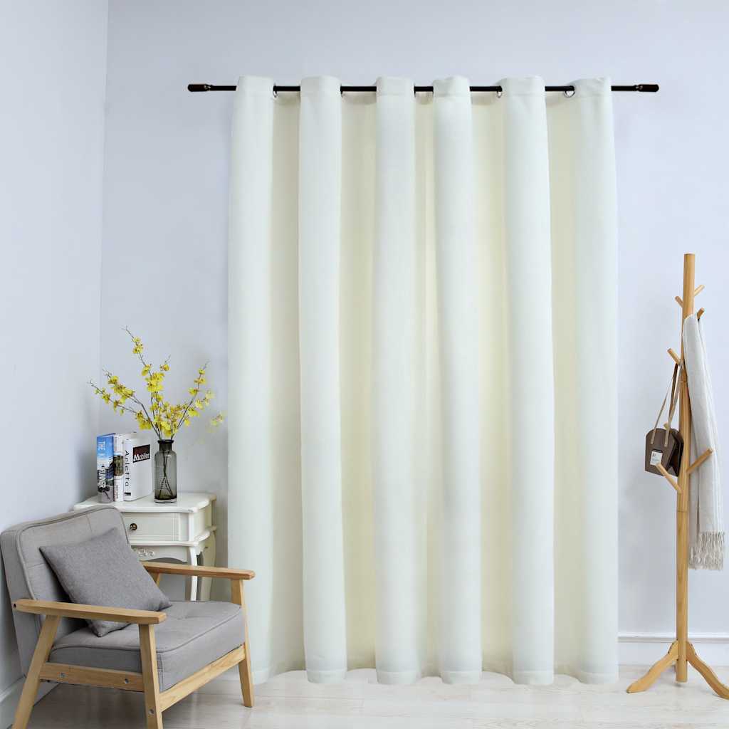 VidaXL Curtain Damning with Rings 290x245 cm velvet cream